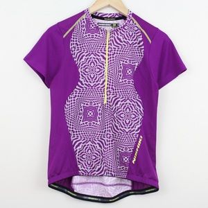Nishiki Geometric Cycling Jersey Mesh Side HalfZip